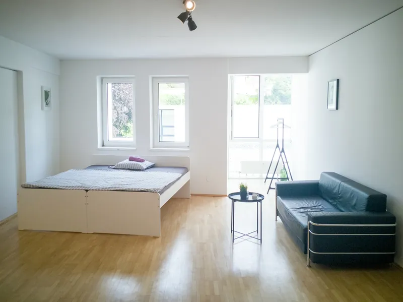 Wohn- und Schlafraum des Apartments Thalheim 48 m²